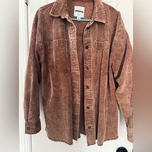RSQ women’s  Corduroy Shirt Jacket in Distressed